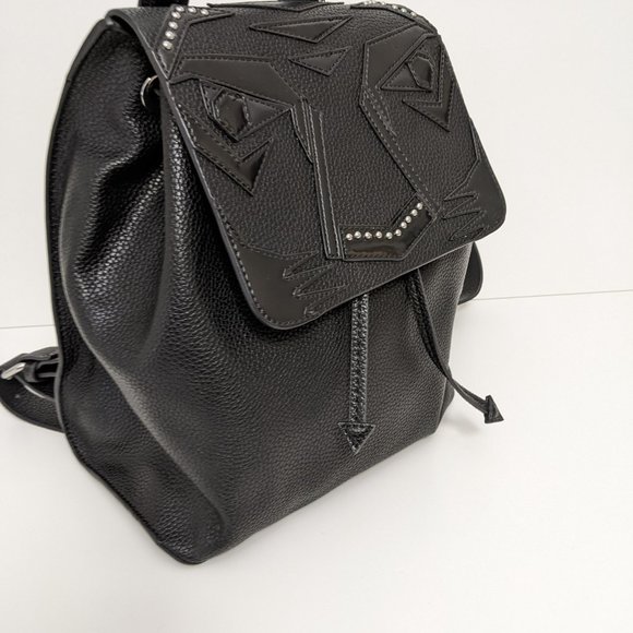 Zara Monster faux black leather backpack Drawstring & Flap Medium main image 7